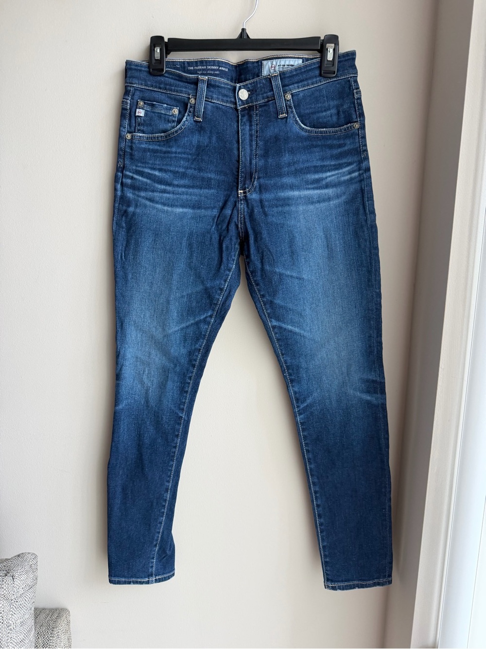 Ag Adriano Goldschmied Women’s Skinny Jeans in Dark Blue Wash